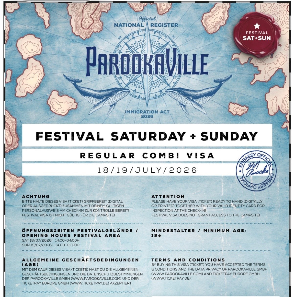 Parookaville ticket Zaterdag/Zondag, Eén persoon