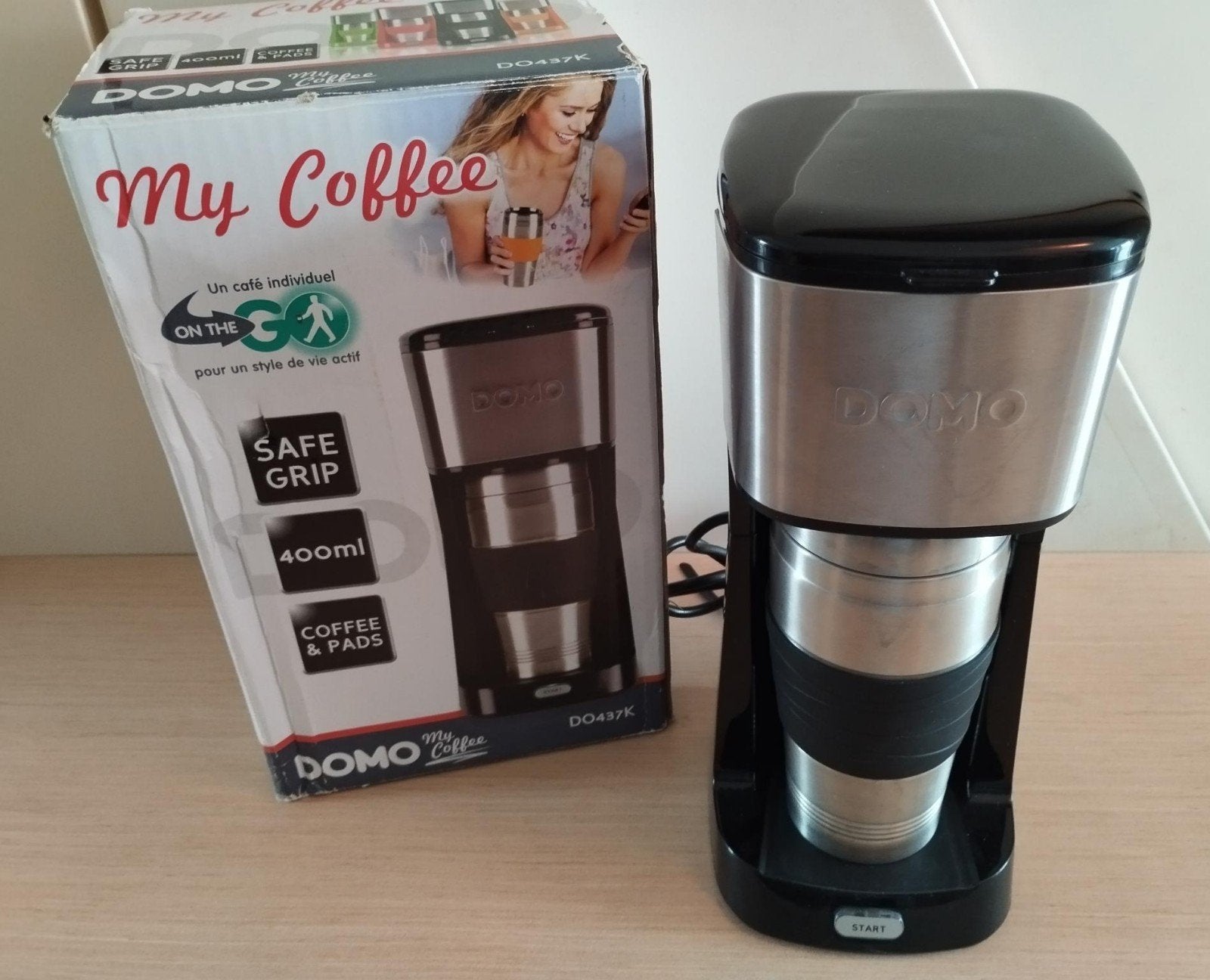 Domo My Coffee DO437K Koffiezetapparaat met Thermosbeker, Ophalen, Koffiemachine, Zo goed als nieuw, 2 tot 4 kopjes