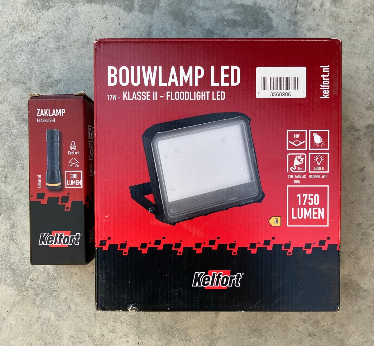 Kelfort LED Bouwlamp 17W 1750lm + Gratis Zaklamp - Nieuw, Ophalen of Verzenden, Zo goed als nieuw, Minder dan 50 watt, Lamp