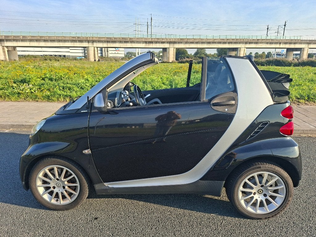 Smart ForTwo 1.0 52KW Cabrio 2008 Zwart, Auto's, Automaat, Zwart, 765 kg, Zwart