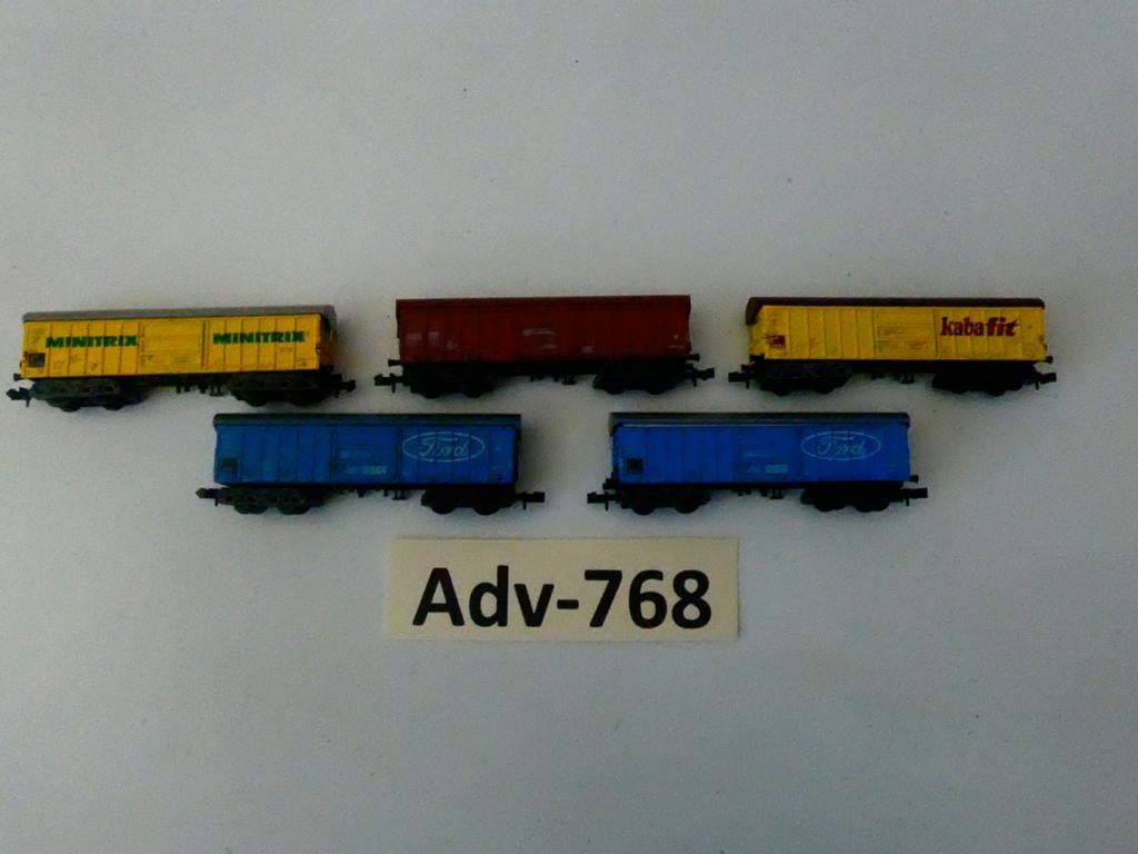 Adv-768 N Spoor Schwenkdachwagons Minitrix, Hobby en Vrije tijd, Modeltreinen | N-Spoor, Gebruikt, Gelijkstroom, Trix, Wagon
