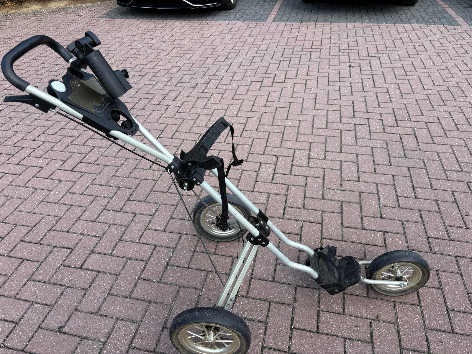 Opvouwbare Golftrolley met Parapluhouder, Ophalen, Gebruikt, Golfkar, Overige merken