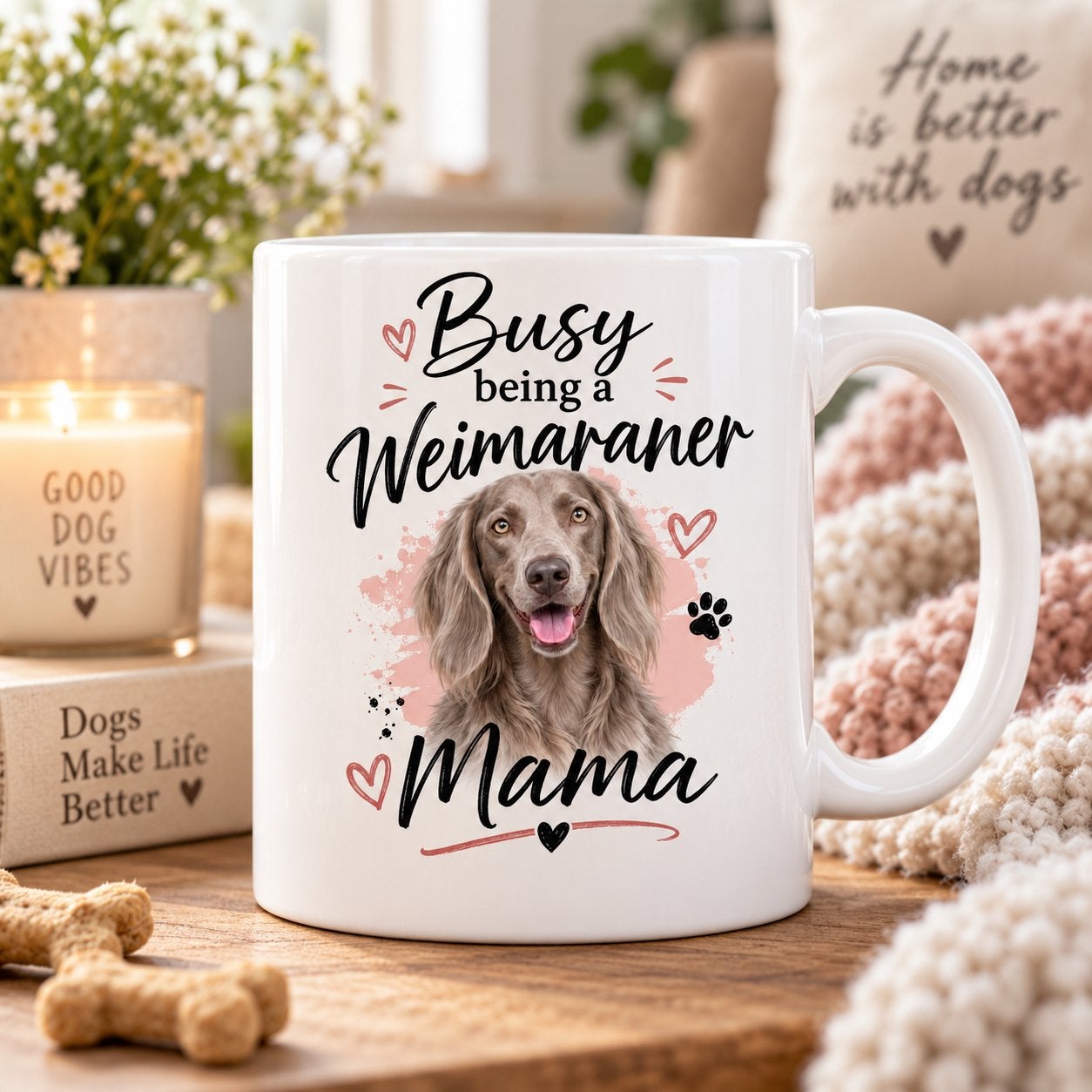 Busy being a Weimaraner Mama - Langhaar Weimaraner Mok, Verzenden, Nieuw