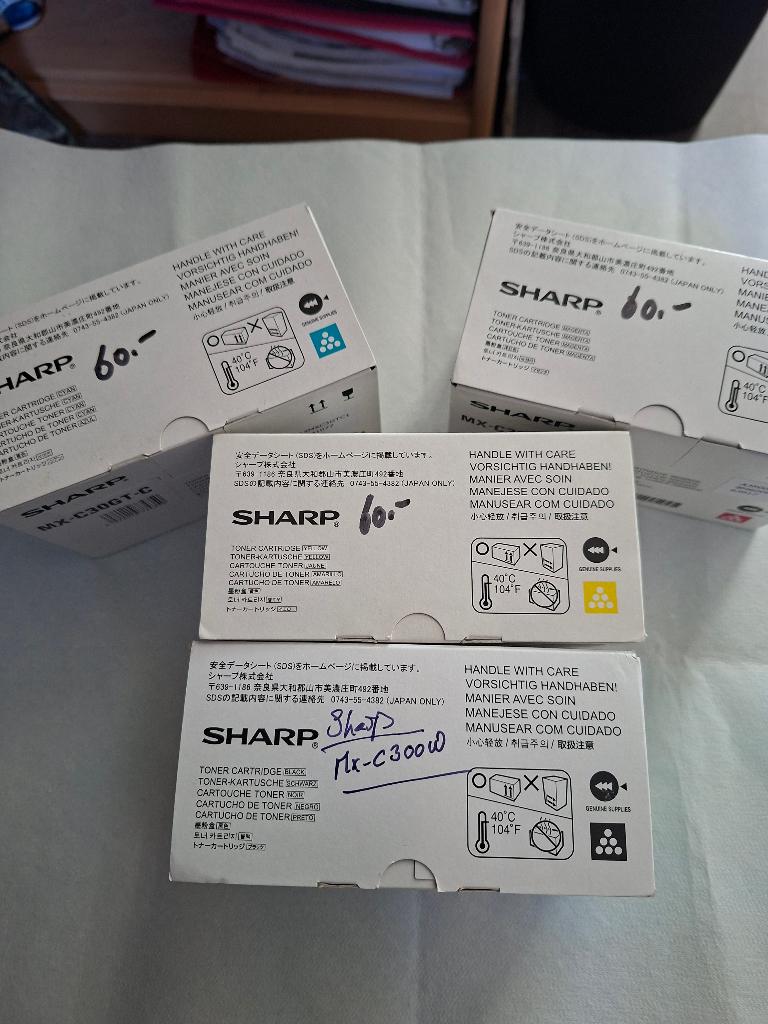 Sharp cartridges mx-c30gt- c,y,m,b., Ophalen of Verzenden, Nieuw, Cartridge, Sharp