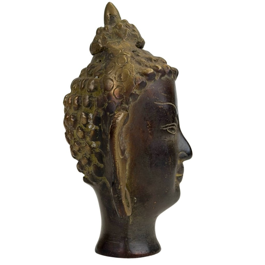 Boeddhahoofd – Thais brons – decoratief, Antiek en Kunst, Overige herkomsten, Ophalen of Verzenden, Beeld, Brons