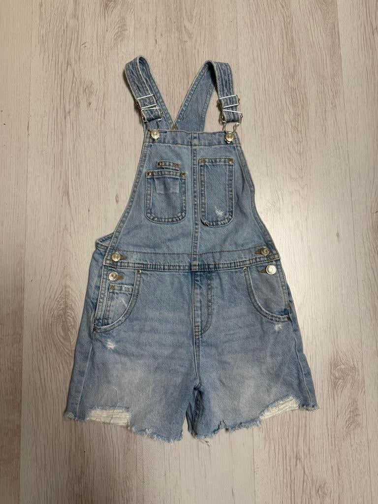 Zara Denim Salopette Short - Maat 128, Kleding | Dames, Jumpsuits, Ophalen of Verzenden, Zo goed als nieuw