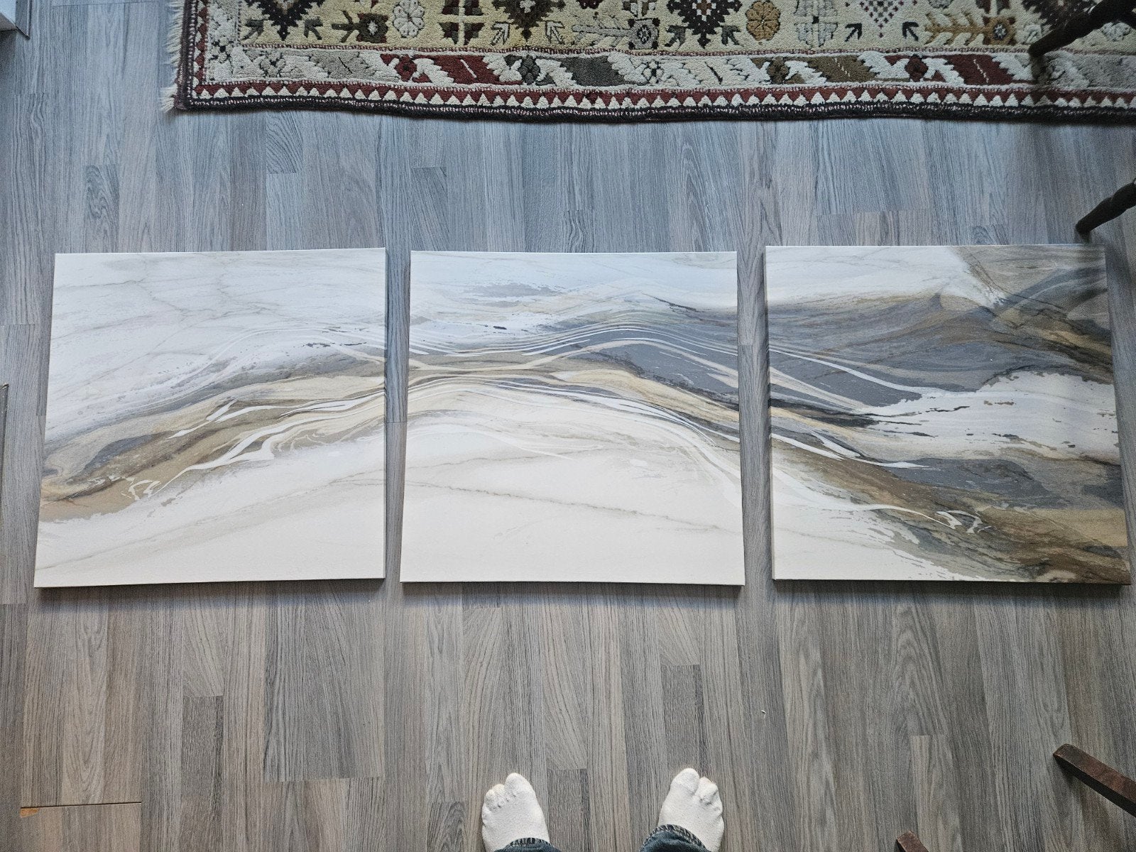 Ikea PJÄTTERYD drieluik canvas abstract, Ophalen, 50 – 75, 50 tot 75 cm, Print
