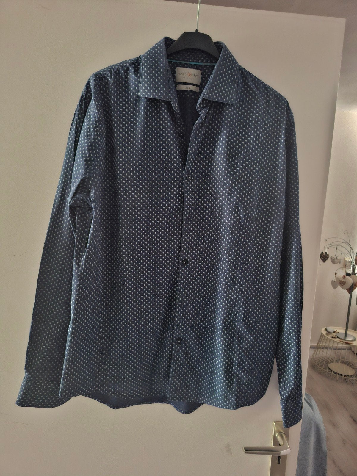 Cast Iron overhemd maat XL, Ophalen of Verzenden, Zo goed als nieuw, Blauw, Halswijdte 43/44 (XL)