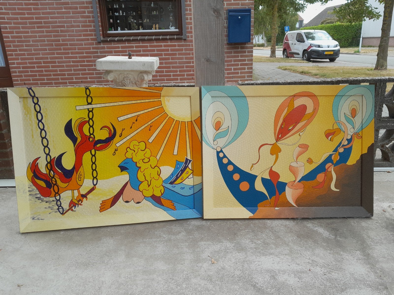 Tweeluik schilderij, Ophalen, Overige technieken, Overig onderwerp