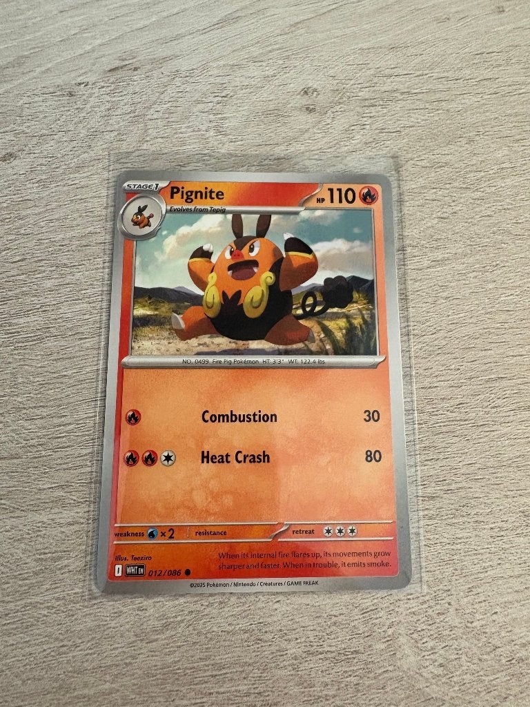 Pignite 012/086 White Flare - Pokémon Kaart, Ophalen of Verzenden, Nieuw, Losse kaart