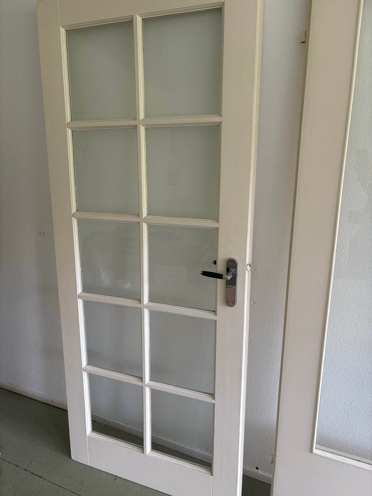 Glazen binnendeur, crème kleur, gebruikt met lichte schade, Ophalen, Gebruikt, Glas, Binnendeur