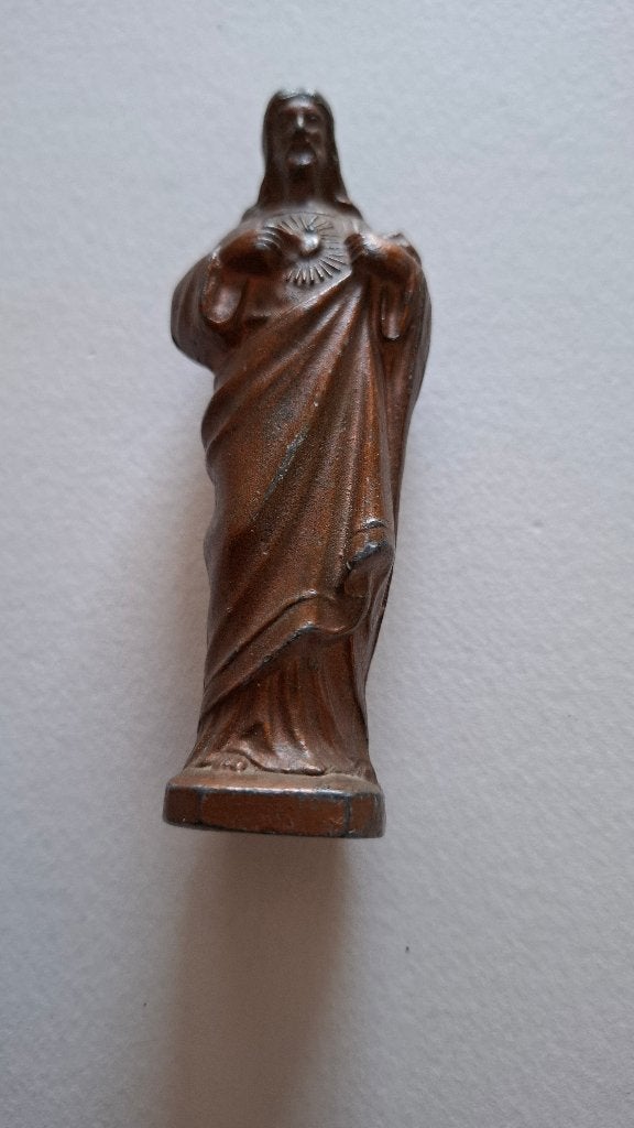 Heilig Hart tin 11 cm 1950, Ophalen of Verzenden