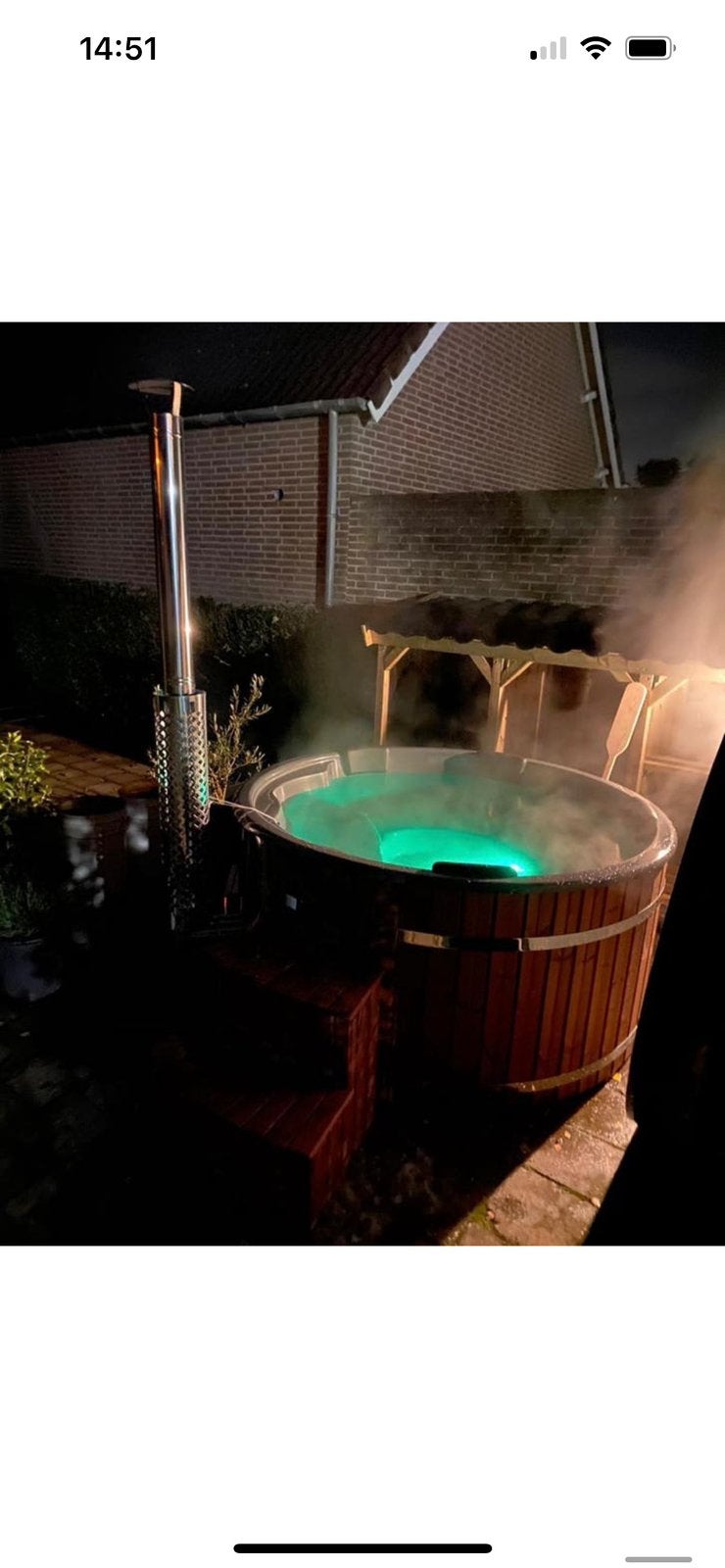 Hottub gebruikt - 2e hands - houtgestookt intern geintegeerd