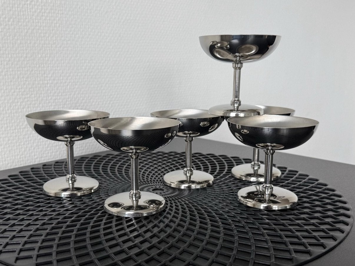 RVS ijs coupes vintage jean couzon letang remy stijl inox, Overige materialen, Vintage, ?, Zo goed als nieuw