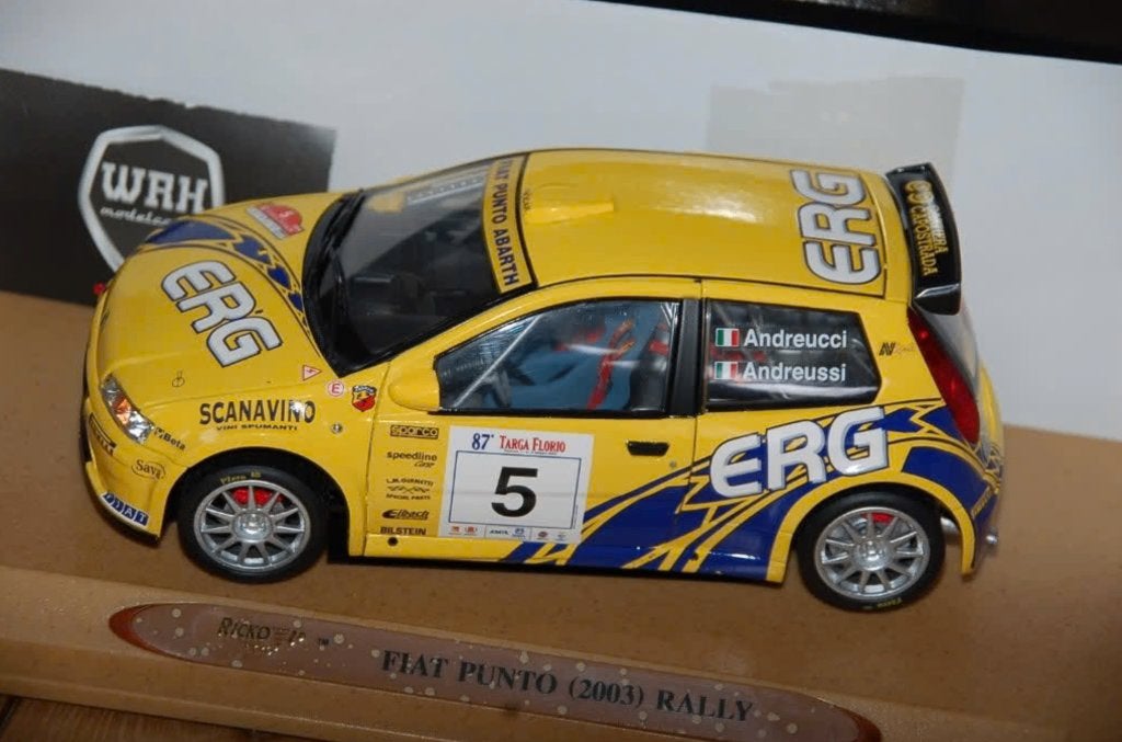 1:18 Fiat Punto Rally #5 Ricko in doos WRH, Verzenden, Zo goed als nieuw, Auto, Overige merken
