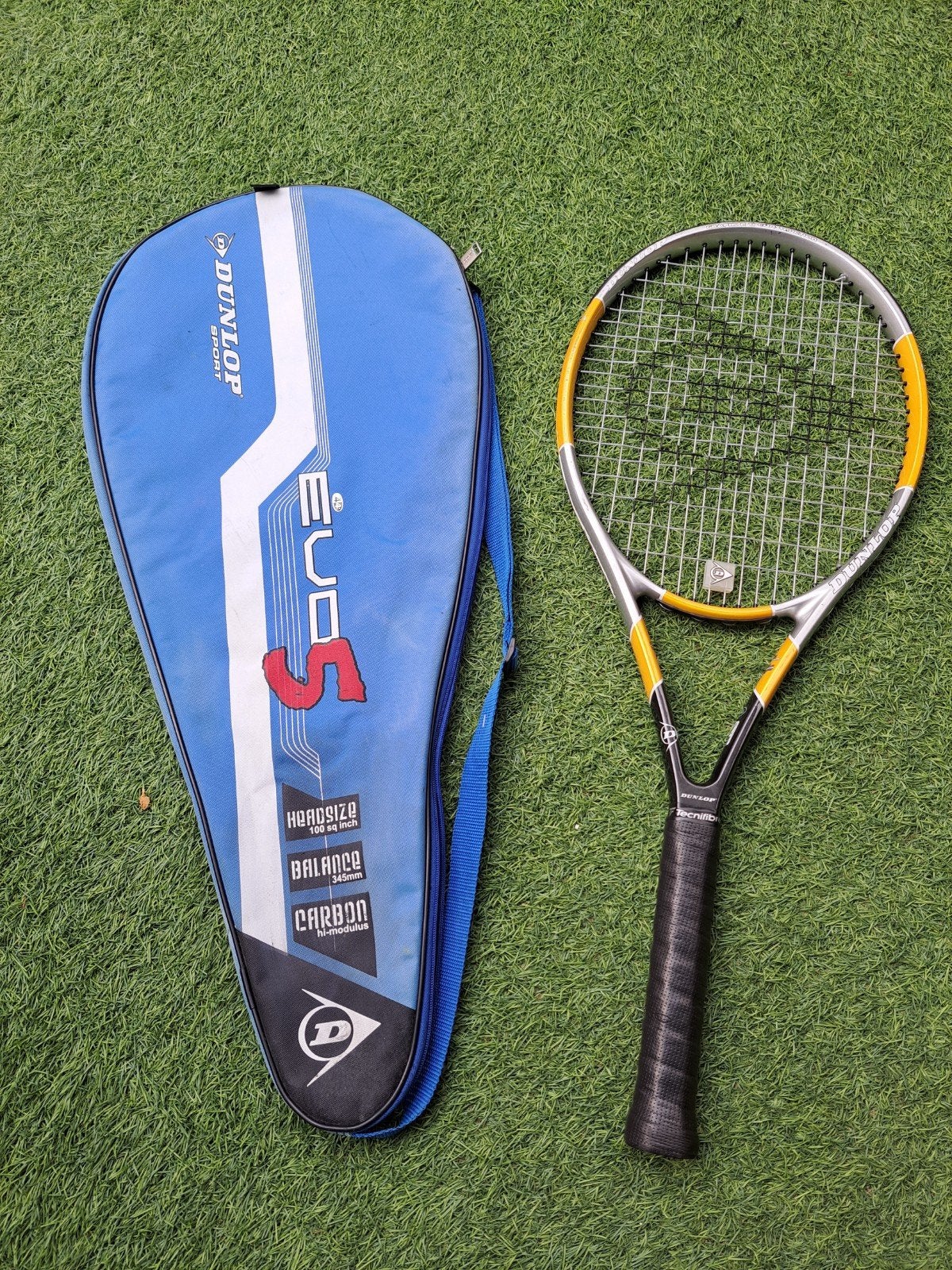 Dunlop Graphite Ti 98" graphite L2 dames tennisracket Geel-z, L2, Gebruikt, Ophalen of Verzenden, Racket