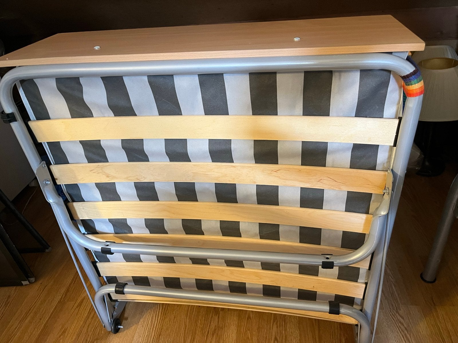 Opvouwbaar logeerbed met lattenbodem en matras, Huis en Inrichting, Ophalen, Gebruikt, Eenpersoons, 80 cm