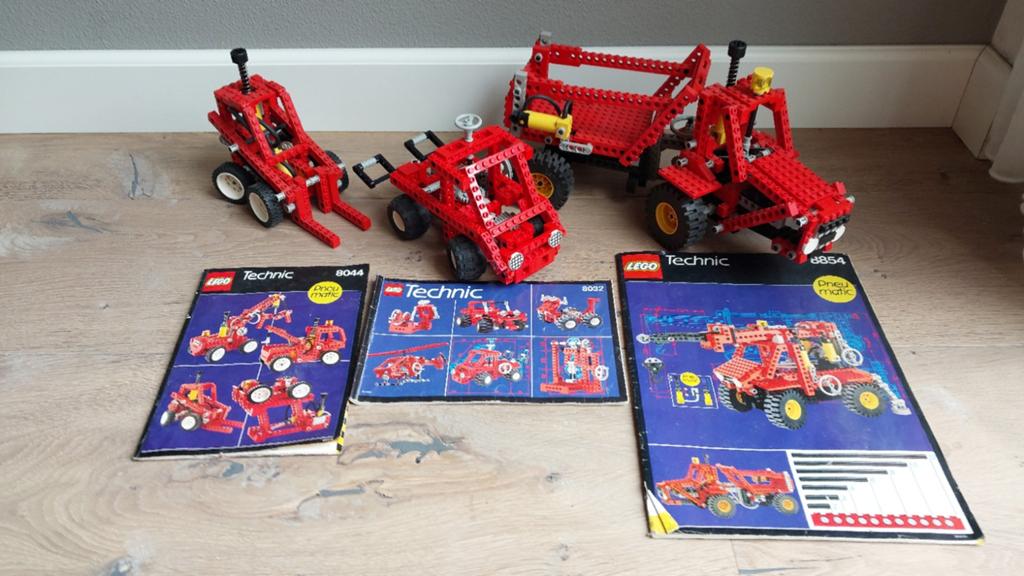 Lego Technic sets 8032, 8044, 8854 (B model) pneumatic, Gebruikt, Lego, Ophalen of Verzenden, Technic