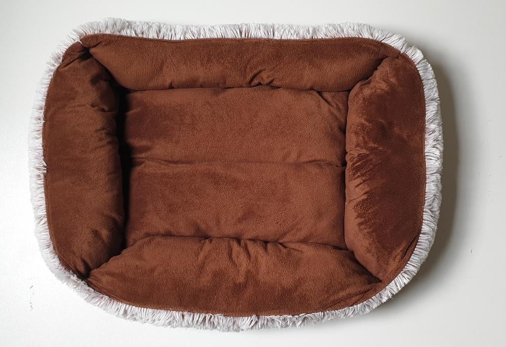 fluffy hondenmand omkeerbaar grijs/bruin, Dieren en Toebehoren, Hondenmanden, Ophalen of Verzenden, Zo goed als nieuw, Pluche