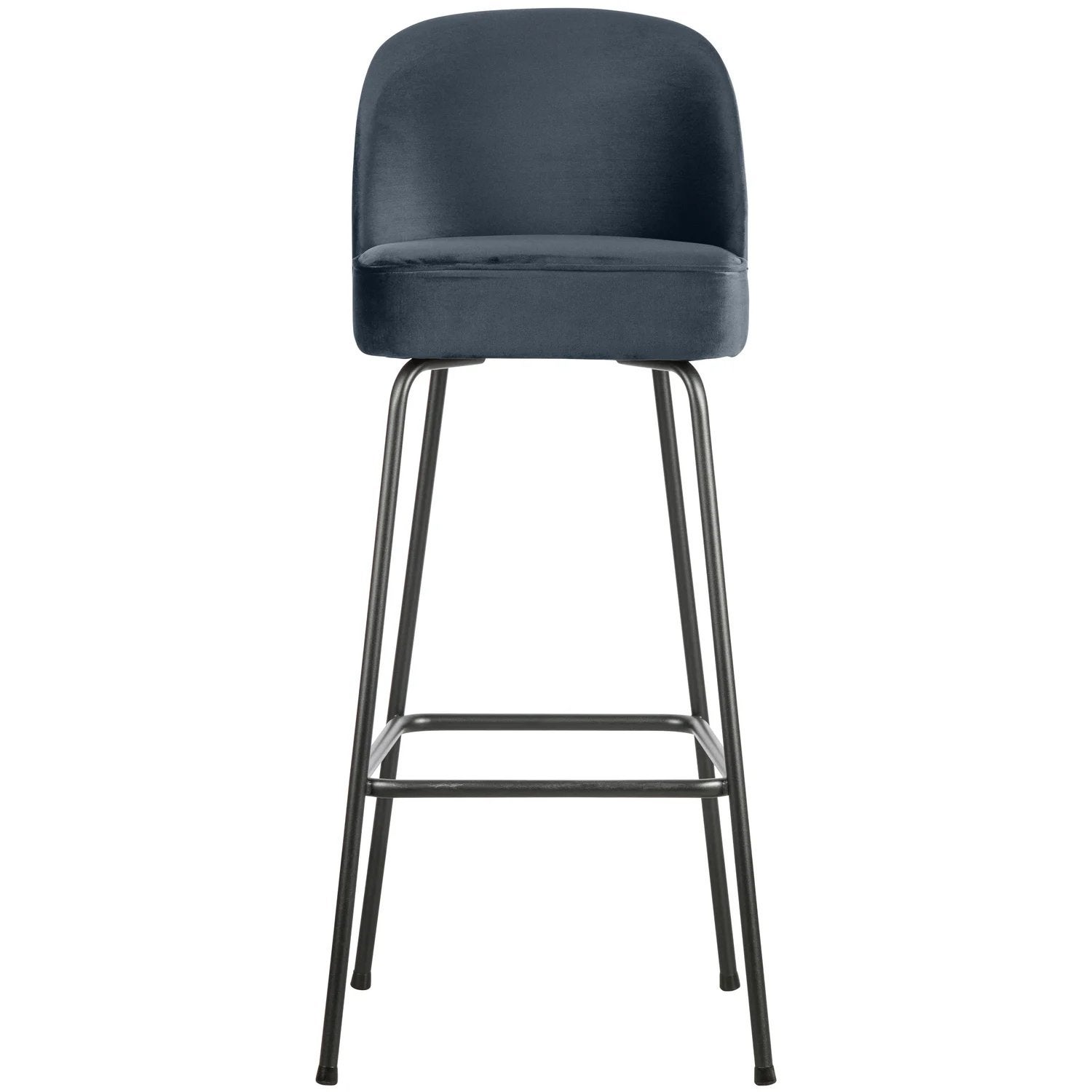 Woood Vogue Barstoel 80cm Velvet Blauw, Ophalen, Met voetsteun, 60 tot 90 cm, Nieuw