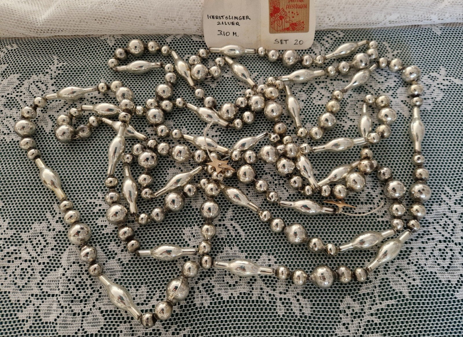 oude antieke kerstslinger 3.10 m. set 20, Diversen, Verzenden