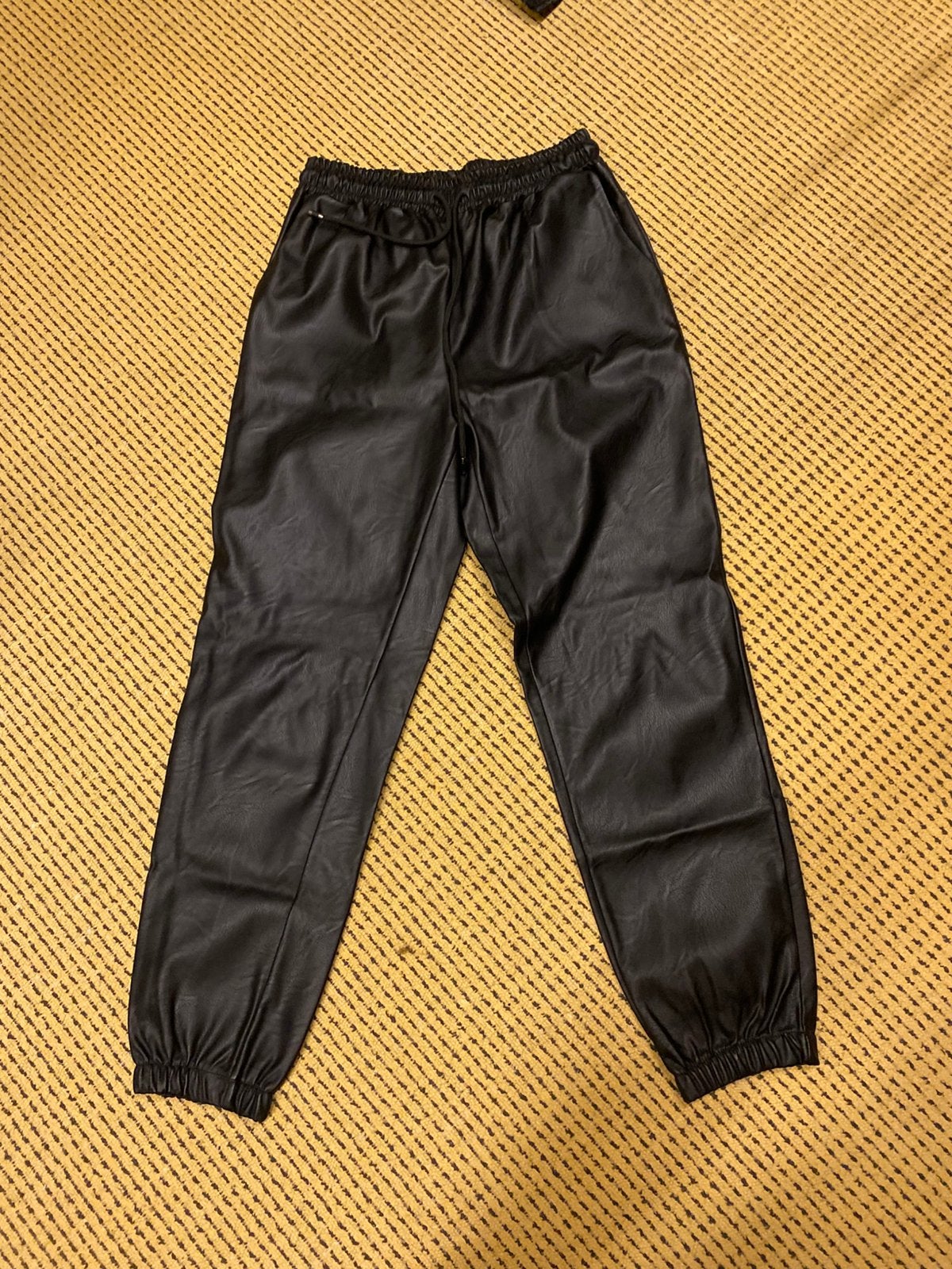 Imitatie leren broek, Ophalen of Verzenden, Zo goed als nieuw, Zwart, Lang