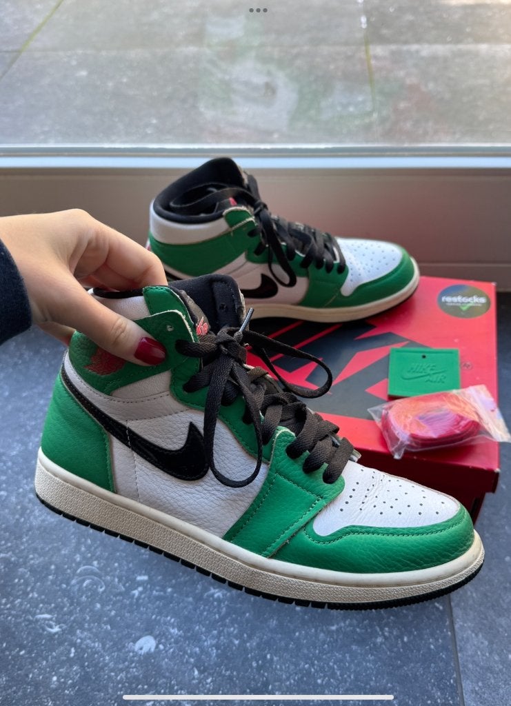 Nike Air Jordan 1 High Lucky Green WMNS EU39 – 2x gedragen, Nike, Ophalen of Verzenden, Groen, Sneakers of Gympen