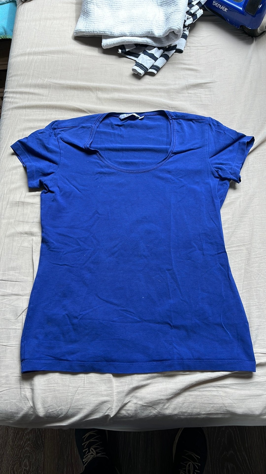 Miss Etam Blauw T-shirt Maat L, Blauw, Maat 42/44 (L), Ophalen of Verzenden, Zo goed als nieuw