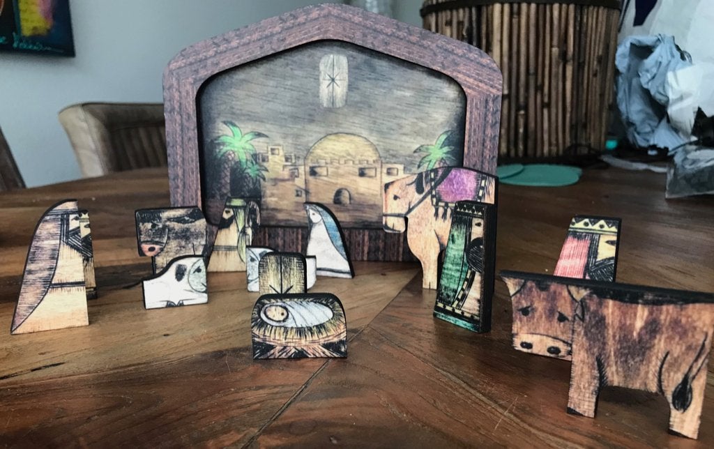 Hout puzzel kerststal ook leuk voor decoratie kinderpuzzel, Kinderen en Baby's, Verburgt Vintage, 10 tot 50 stukjes, Nieuw, Ophalen of Verzenden