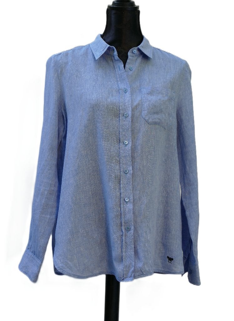 MAXMARA weekend linnen blouse maat L, Kleding | Dames, Zo goed als nieuw, Verzenden, Blauw, Maat 42/44 (L)
