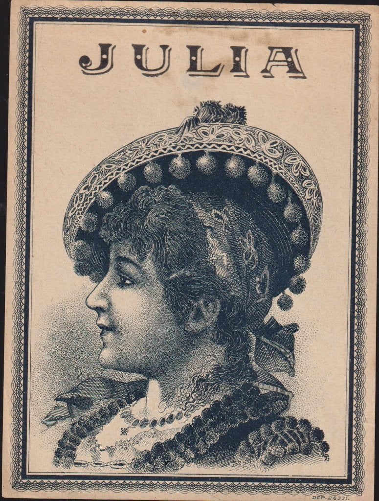 sigarenbanden - ETIKET - JULIA, Ophalen of Verzenden, Zo goed als nieuw, Sigarenbandjes