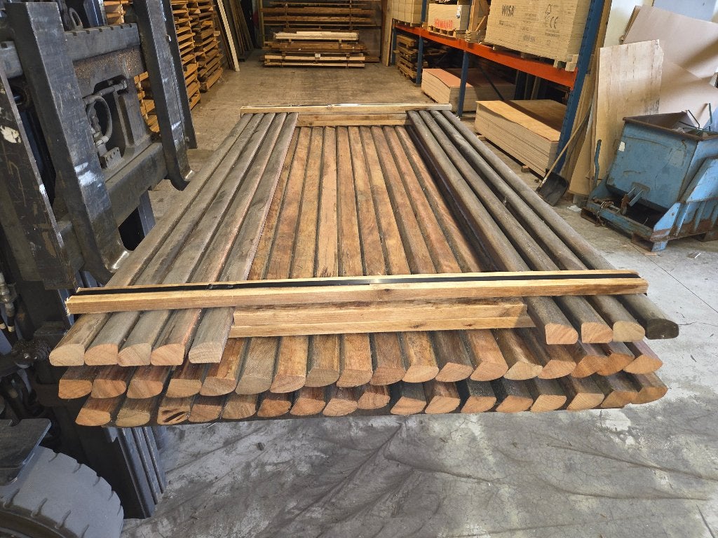 44 x Hardhout- kwartrond - nr: HB30, Ophalen, 180 tot 250 cm, Overige typen, Hardhout