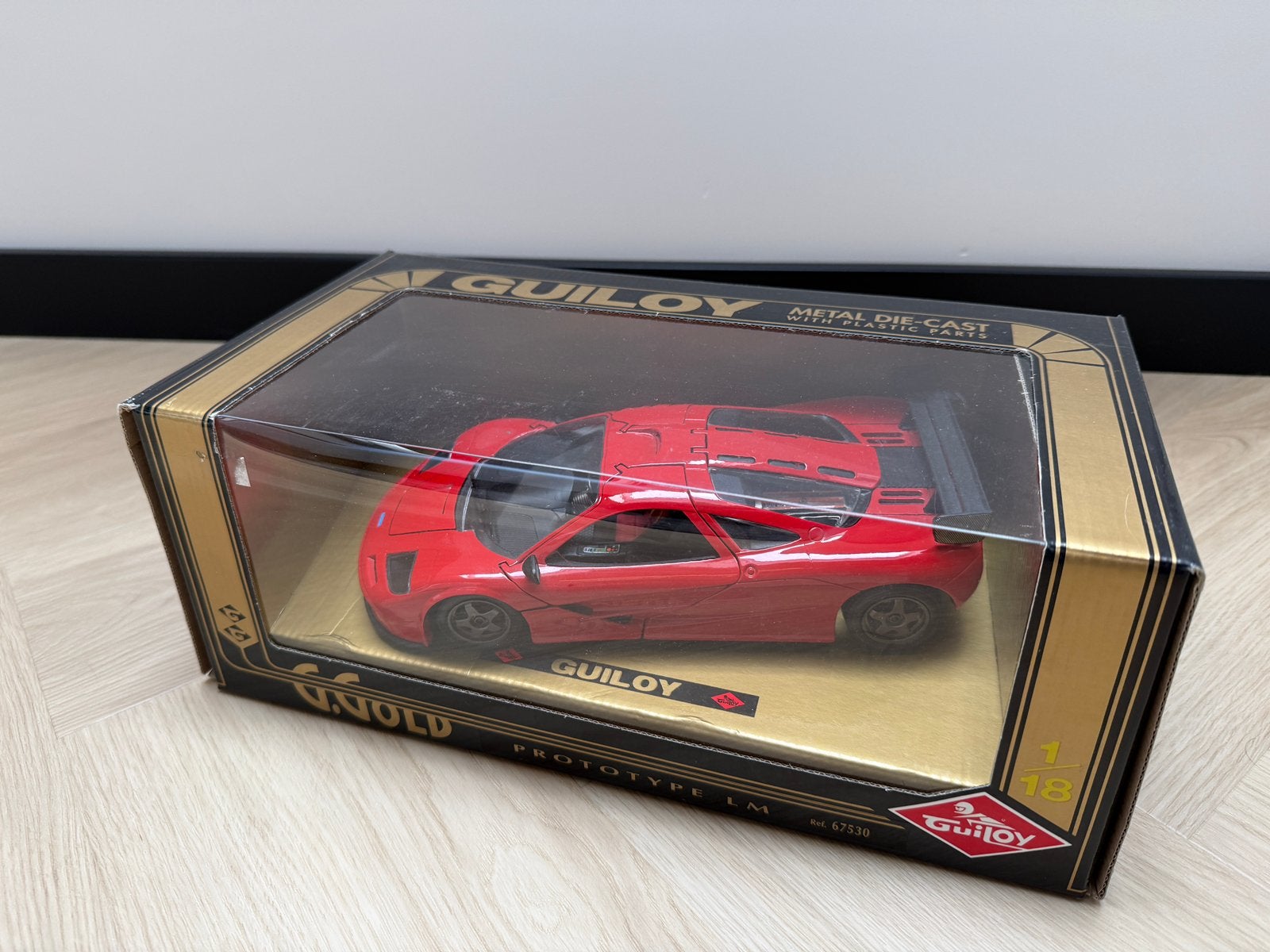 Guiloy McLaren F1 LM Rood 1:18, Ophalen of Verzenden, Zo goed als nieuw, Overige merken