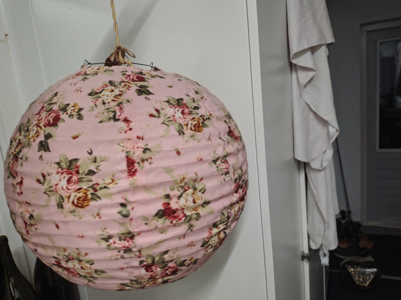 Bolvormige Lampionlamp met Vintage Bloemenprint, Ophalen of Verzenden
