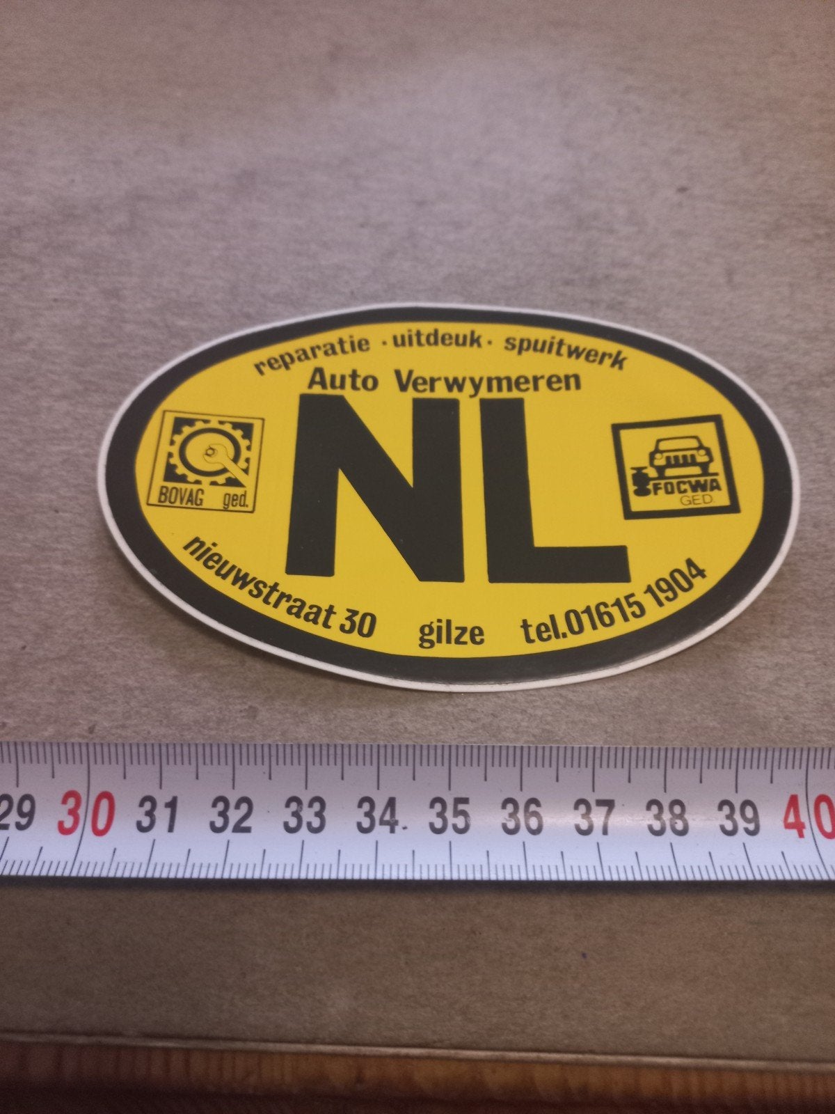 Vintage Auto Verwymeren NL Sticker - Gilze, Ophalen of Verzenden