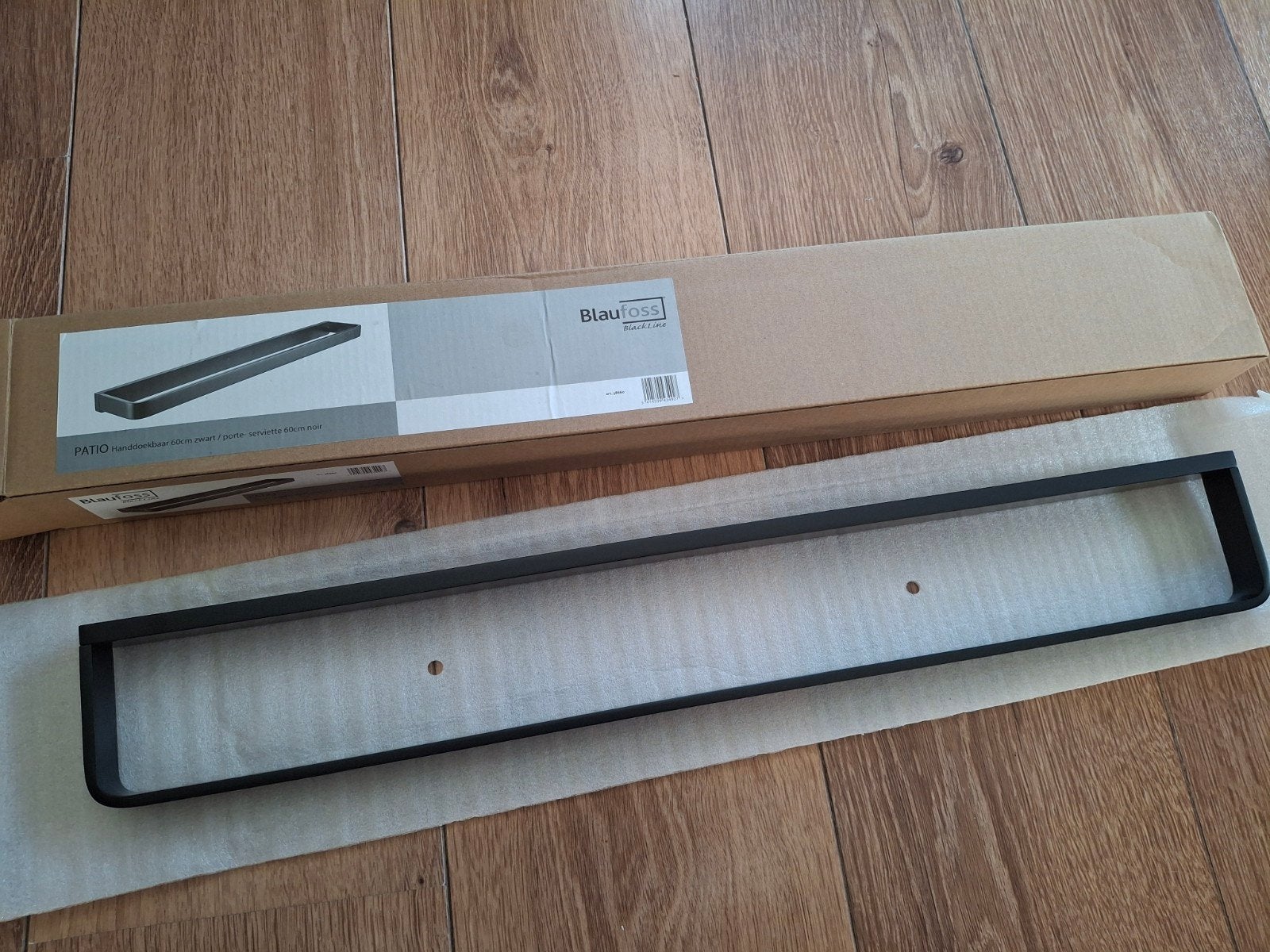 Blaufoss Handdoekhouder 60cm mat zwart - Nieuw, Handdoekenrek, Nieuw, Ophalen of Verzenden, Overige merken