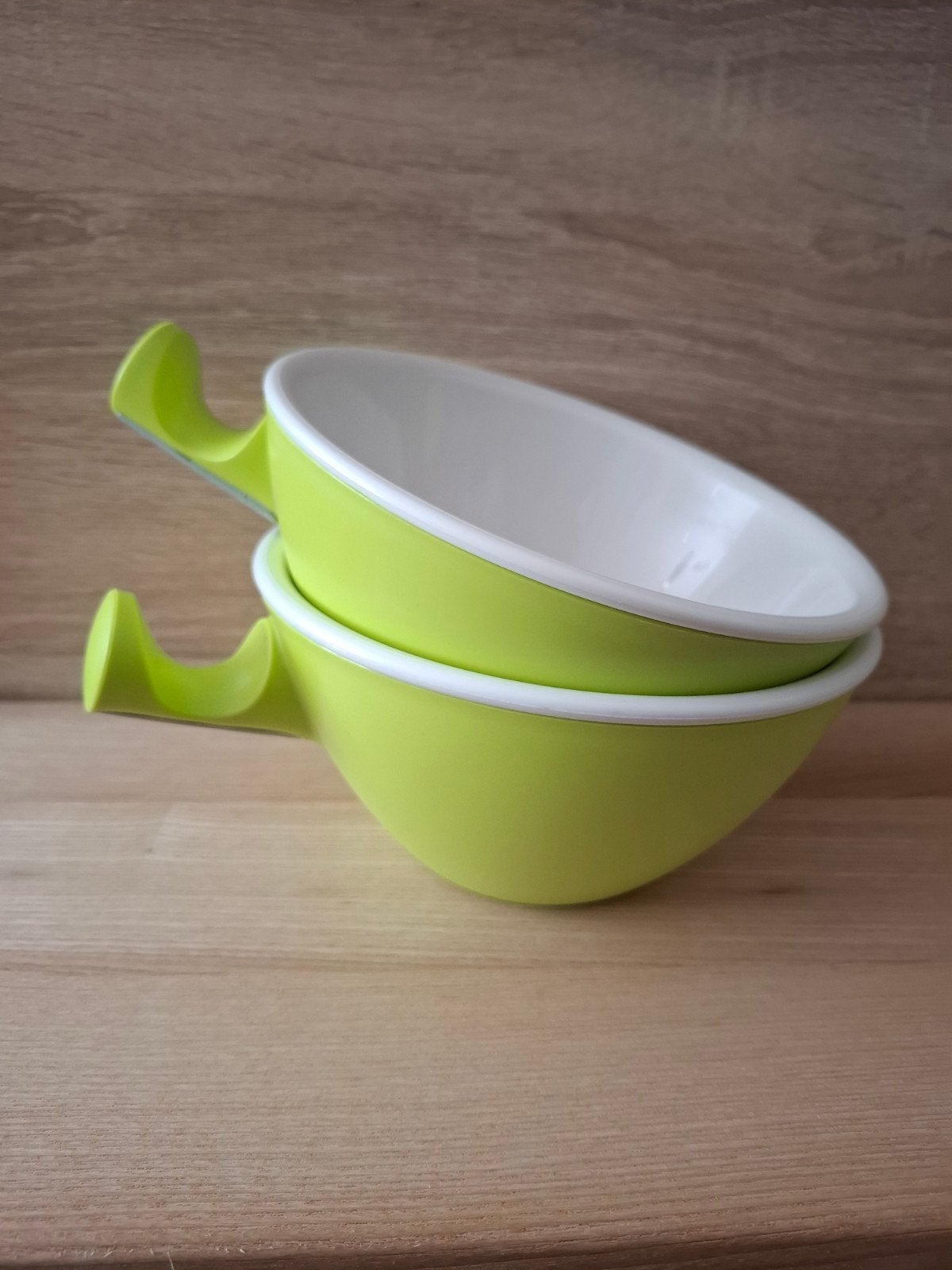 2 x Loomm kom van Mepal - lime groen - wit, Ophalen of Verzenden, Gebruikt