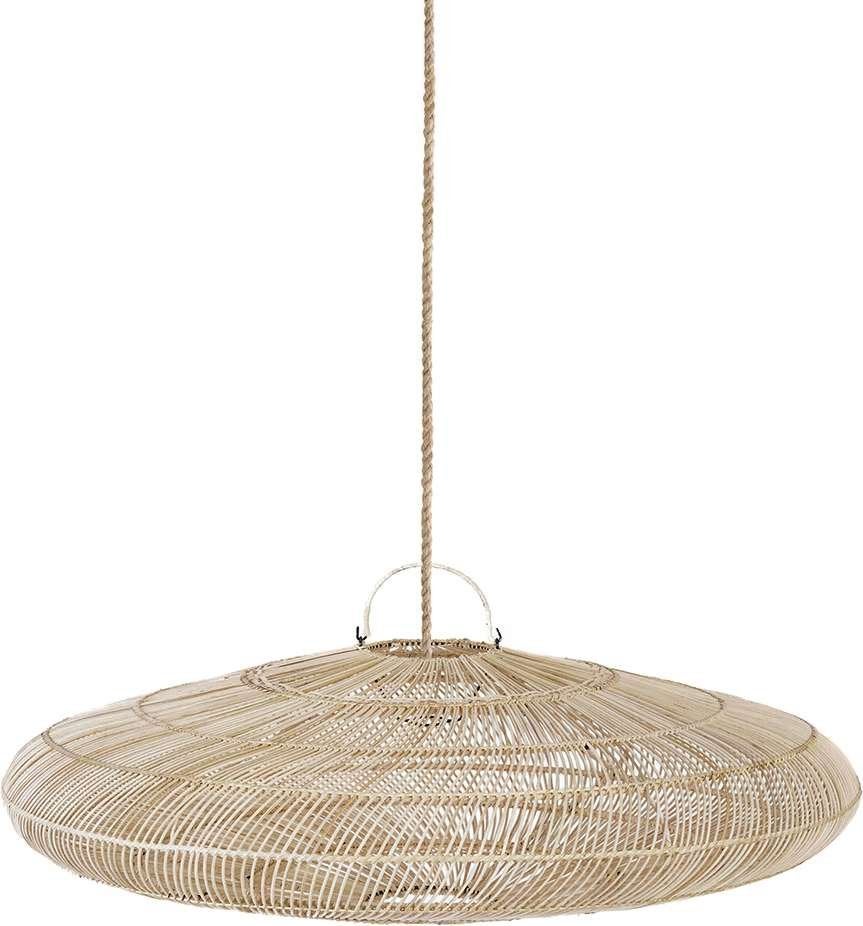 UNIEKE XXL Hanglamp rotan 110x110x38 cm, Verzenden, Natuurlijk materiaal, Nieuw, E27 (groot)