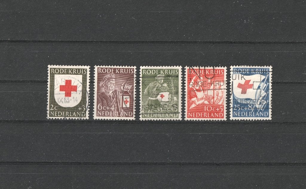 nvph 607-11 Rode Kruiszegels  1953, Postzegels en Munten, Verzenden, Na 1940, Gestempeld