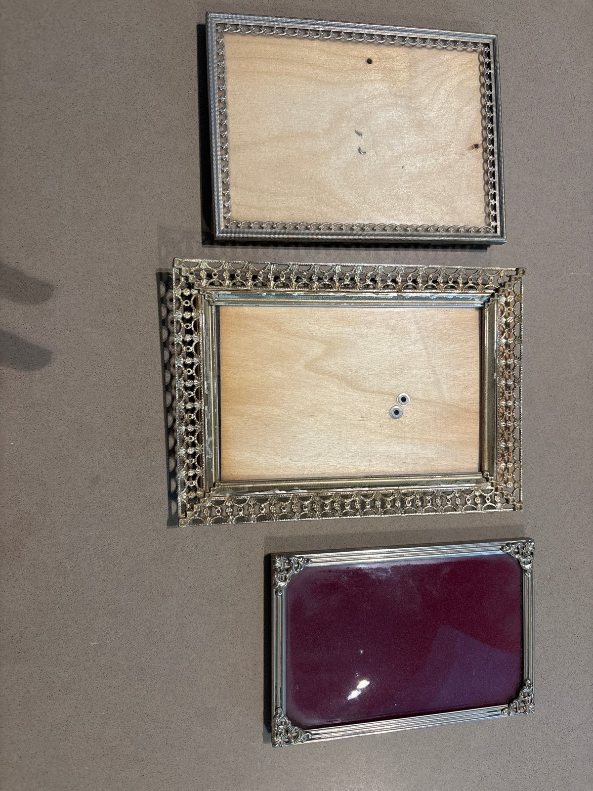 Set van 3 Vintage verzilverde Fotolijstjes, Ophalen of Verzenden, Gebruikt