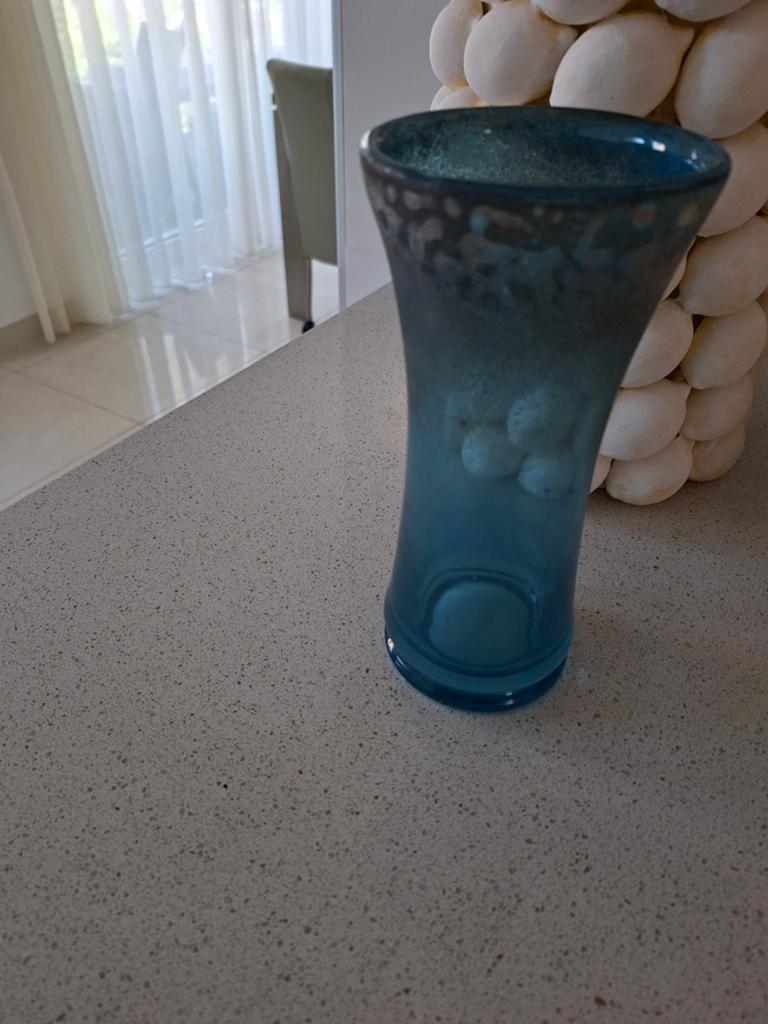 DutZ Glazen Vaas - Blauw/Groen - Zo goed als nieuw, Ophalen, Blauw, Minder dan 50 cm, Glas