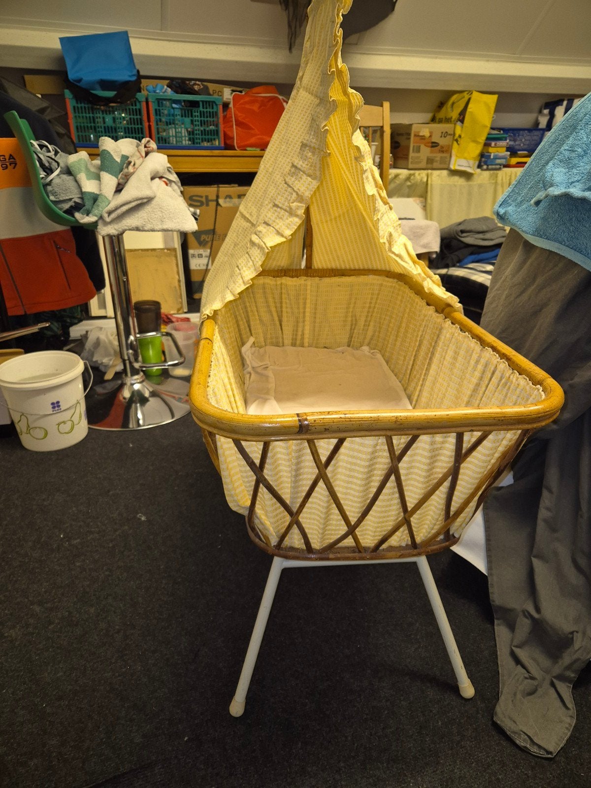 Vintage Rotan Wieg Rohé Noordwolde – Helemaal Compleet, Ophalen, Zo goed als nieuw, Wieg