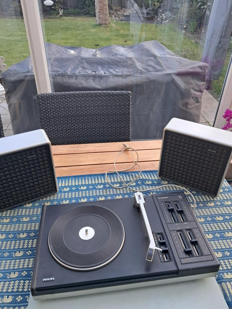 Vintage Philips platenspeler (begin jaren '70) - geen geluid, Ophalen of Verzenden, Niet werkend, Platenspeler, Philips