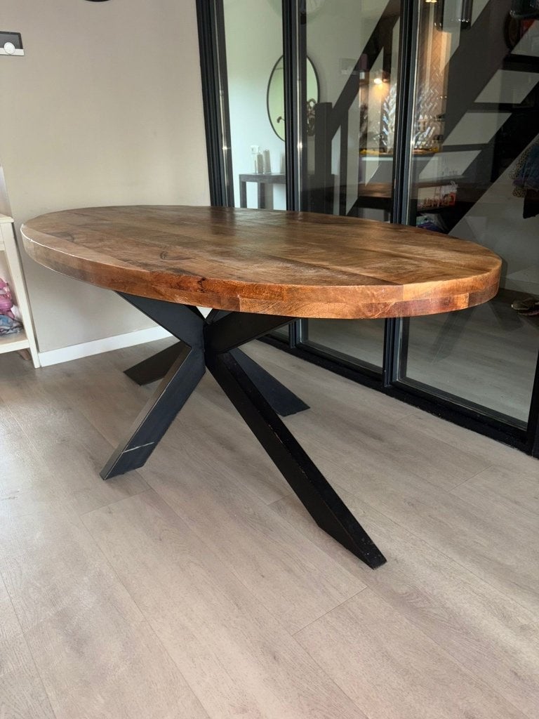 Ovale eettafel 210 cm, Huis en Inrichting, Tafels | Eettafels, Ophalen, Gebruikt, 100 tot 150 cm, 200 cm of meer