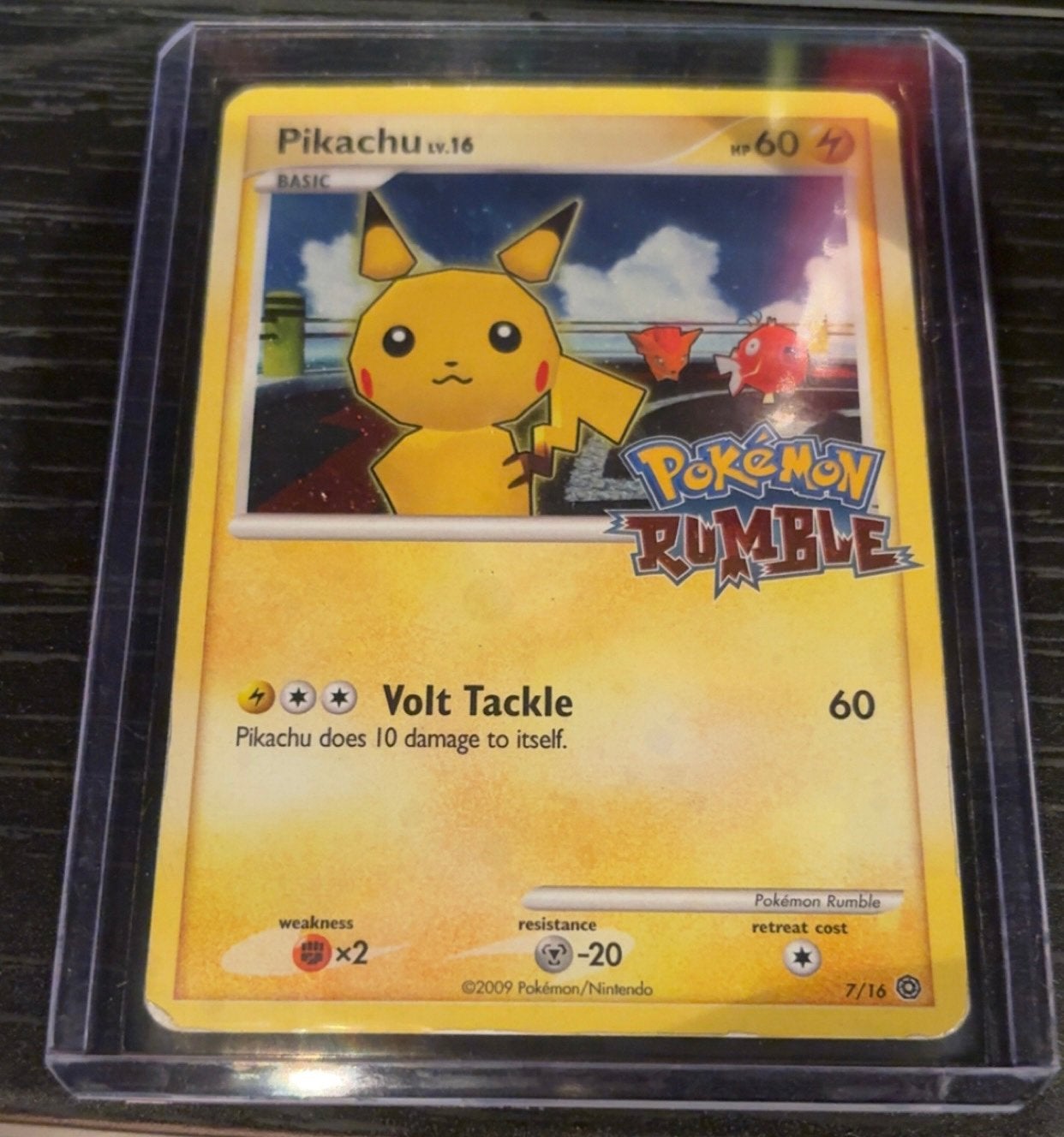 Pikachu Rumble 7/16, Hobby en Vrije tijd, Ophalen of Verzenden, Zo goed als nieuw, Losse kaart, Foil