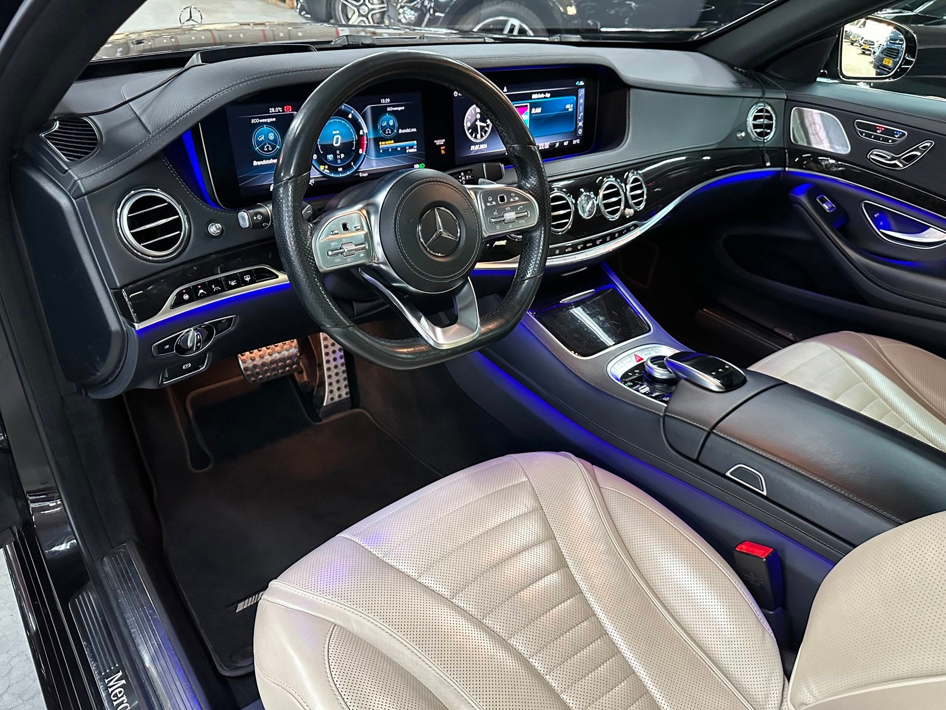 Mercedes-Benz S-klasse 350d 4Matic Lang Premium Plus, AMG, P, Auto's, Mercedes-Benz, Automaat, Gebruikt, 2925 cc, Zwart