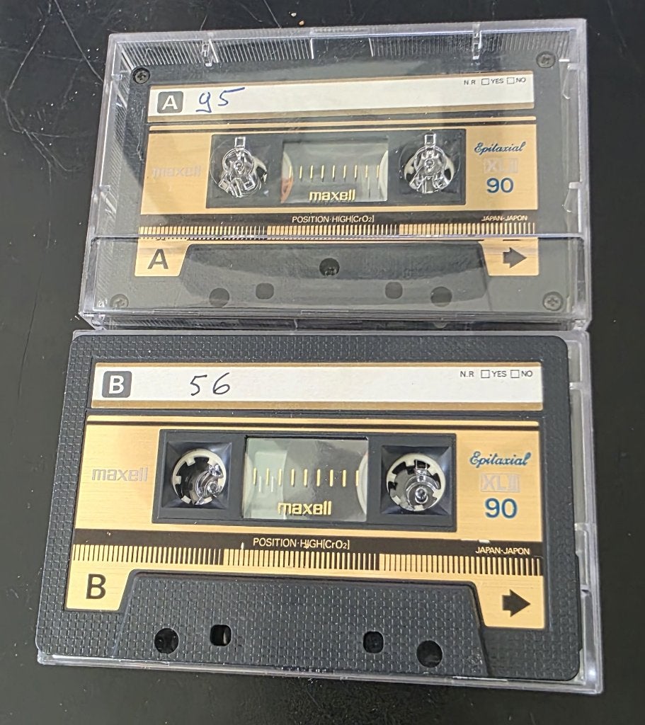 2 Maxell D90 CR02/High cassettes, Gebruikt, 2 t/m 25 bandjes, Ophalen of Verzenden, Pop