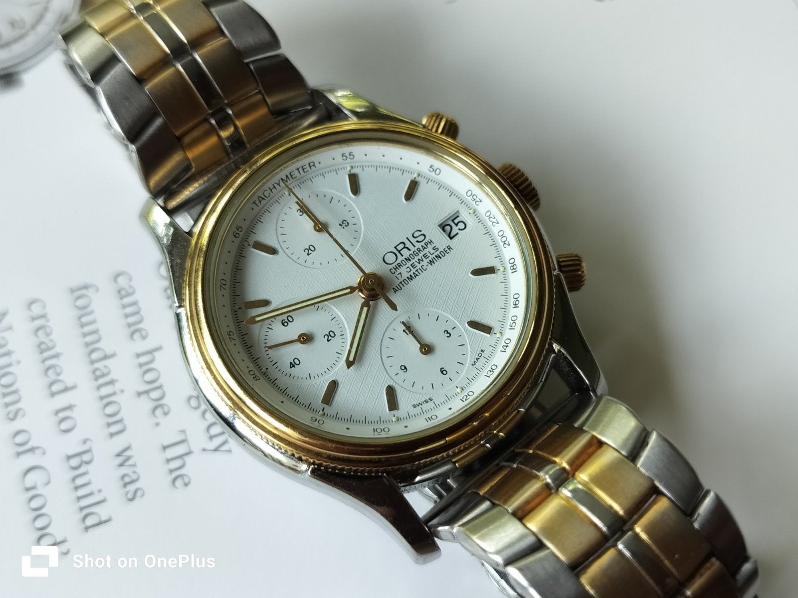 Fantastisch Oris Chronograph Valjoux Automatic Horloge, Ophalen of Verzenden, Gebruikt, Overige merken