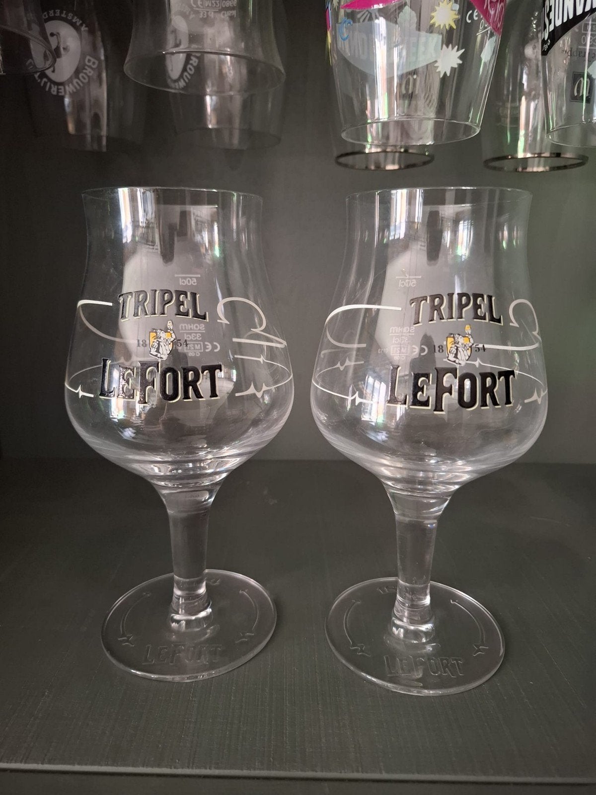 Le Fort bierglazen (2 stuks), Ophalen of Verzenden, Zo goed als nieuw, Bierglas
