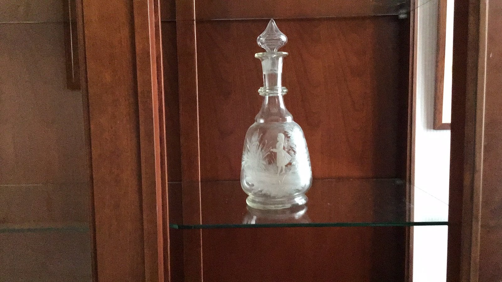 Mooie grote Mary Gregory karaf, Ophalen of Verzenden